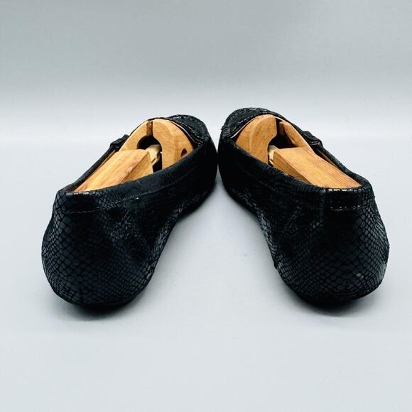 Vionic Shoes Women 7 Black Leather Larrun Loafer Snakeprint Slip On Arch Support - Picture 6 of 10